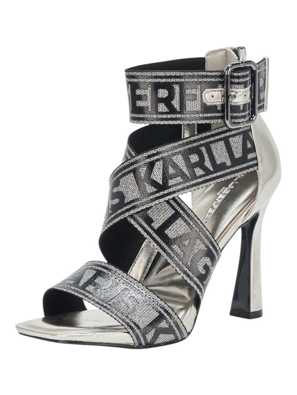 KARL LAGERFELD womens Careliz Everyday Strappy Sandal Heeled